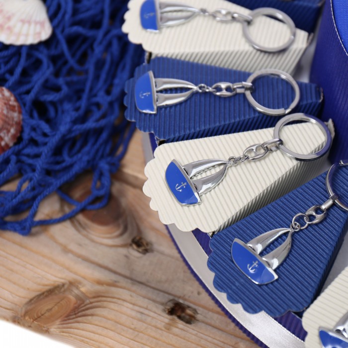 Torta Bomboniera Per Ragazzo Barchetta e Vela Silver e Blu