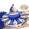 Torta Bomboniera Per Ragazzo Barchetta e Vela Silver e Blu