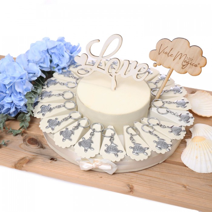 Torta Bomboniera Portachiave Tartaruga Fortunata Satin