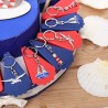 Bomboniera Tris Tema Mare Barca a Vela, Gabbiano e Faro su Torta Bomboniera