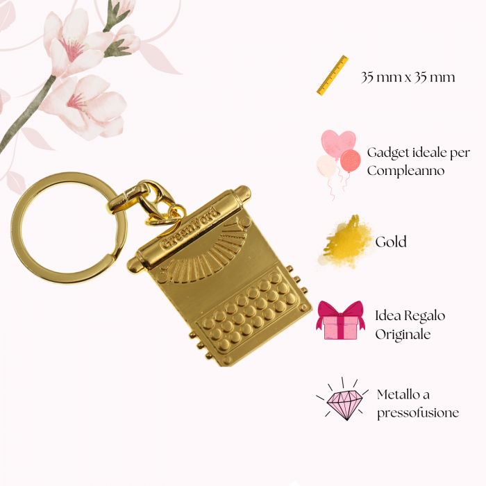 Portachiavi Macchina da Scrivere Gold