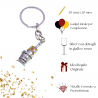 Portachiave In Plexiglass Champagne in secchiello Idea Compleanno