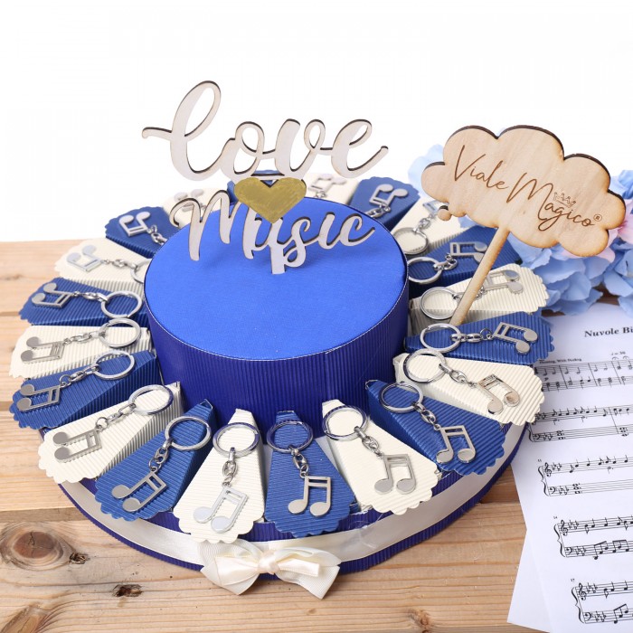 Torta Musicale con Ciondoli Note Compleanno
