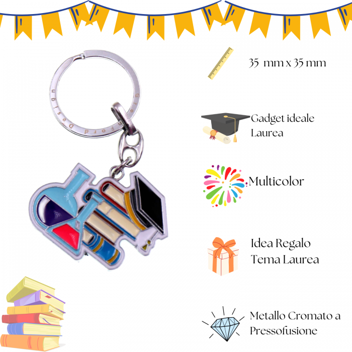 Bomboniera Confezionata Portachiave Laurea in Chimica