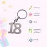 Bomboniera Portachiave Silver con numero 18 anni