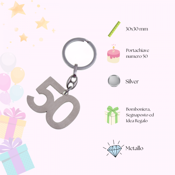 Bomboniera Sacchetto con Portachiave Numero 50