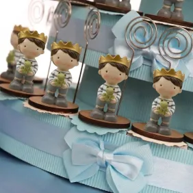 Bomboniera Comunione Memoclip Principe Ranocchio su Torta con Confetti