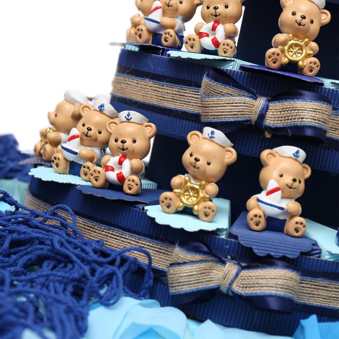 Orsetti Marinai su Torta Bomboniera Tema Mare