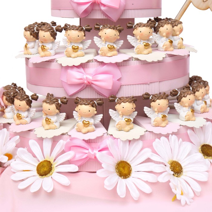 Bomboniere "Cuore degli Angeli" Torta con Statuine per Bimba