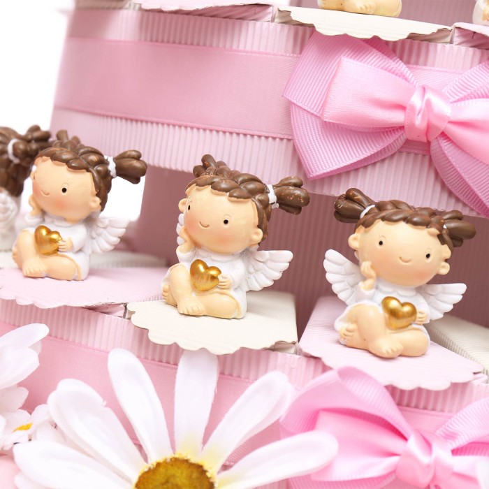Torta Bomboniere Angeli Bimba per Battesimo Statuine d'appoggio