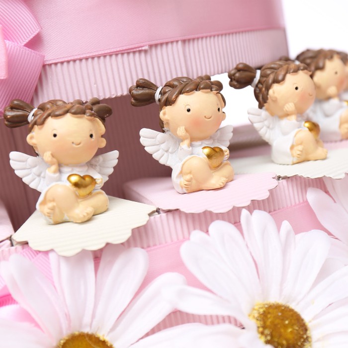 Torta Bomboniere Angeli Bimba per Battesimo Statuine d'appoggio