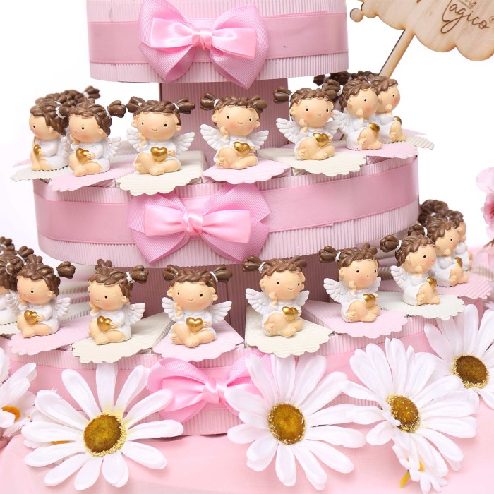 Torta Bomboniere Angeli Bimba per Battesimo Statuine d'appoggio