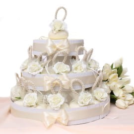 Comunione e Matrimonio Bomboniera Torta Saponi Profumatissimi  Panna Con Fiore