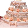 Bomboniera Torta Saponi Profumatissima Compleanno Con Fiore Panna e Rosa Comunione e Matrimonio