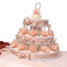 Bomboniera Torta Saponi Profumatissima Compleanno Con Fiore Panna e Rosa Comunione e Matrimonio