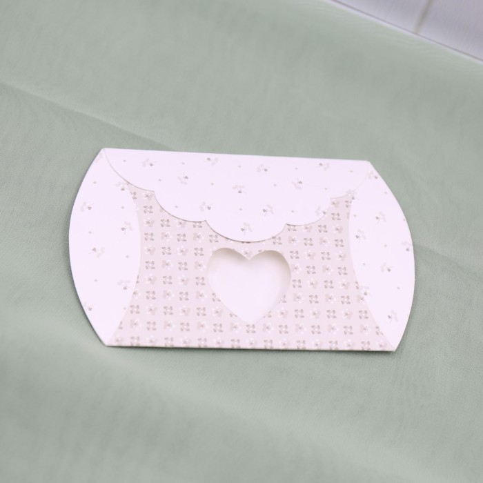 Scatolina Fai da te Busta Cuore Bloom Tortora con fantasia