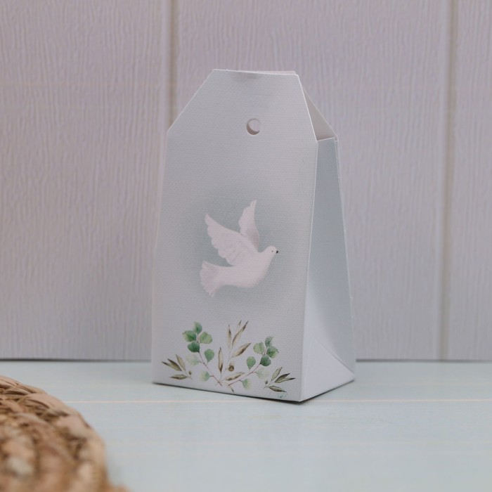 Tag Scatolina portaconfetti Cresima con Colomba FAI DA TE