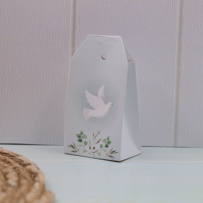 Tag Scatolina portaconfetti Cresima con Colomba FAI DA TE