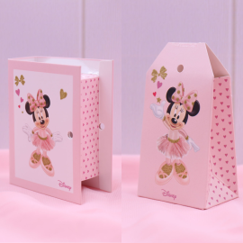 Disney Minnie Ballerina FAI DA TE Scatoline Libro e tag Astucci bimba
