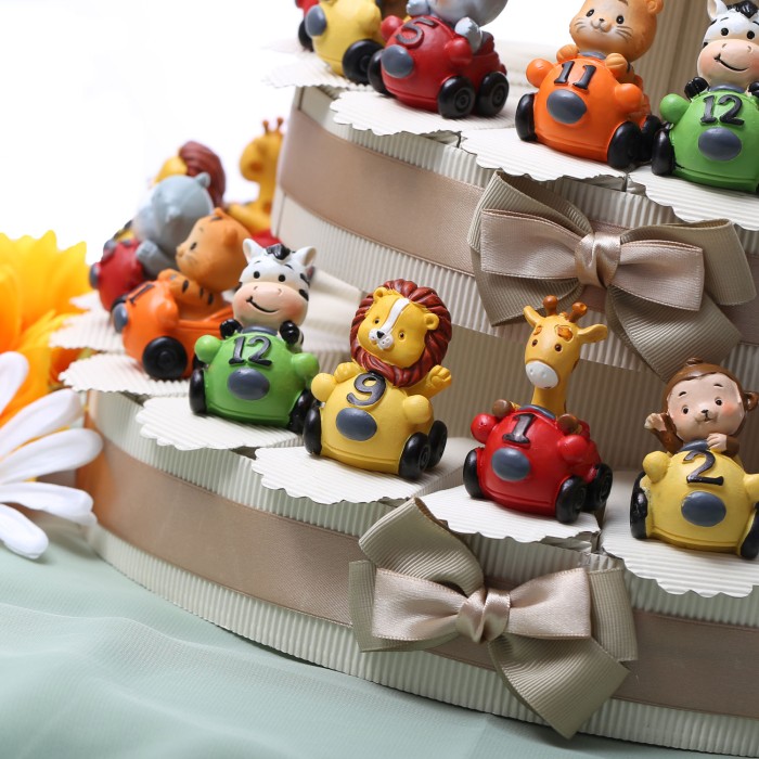 Baby Savana Go Kart Bomboniere Battesimo Torta Animaletti Statuine
