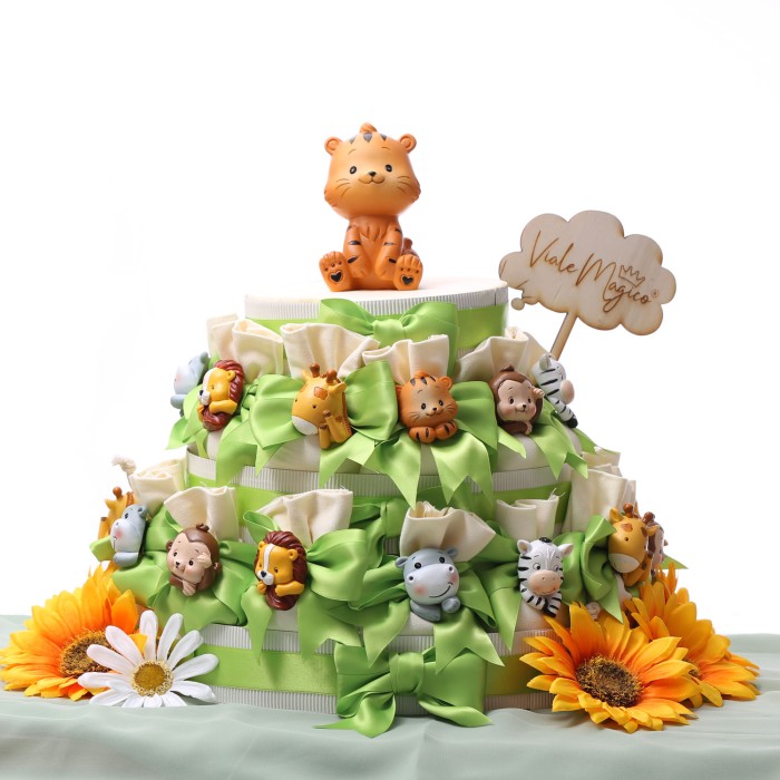 Torta Sacchetti Baby Savana Dream Animaletti Magnete Battesimo