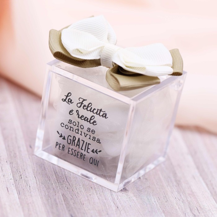 Bomboniera Senaposto Plexiglass Comunione E Matrimonio