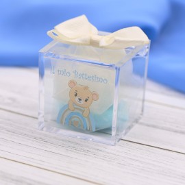 Plexiglass Orsetto Arcobaleno Battesimo Bimbo