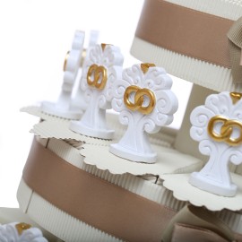 Bomboniere Matrimonio Fedi Albero della Vita Oro e Avorio statuina