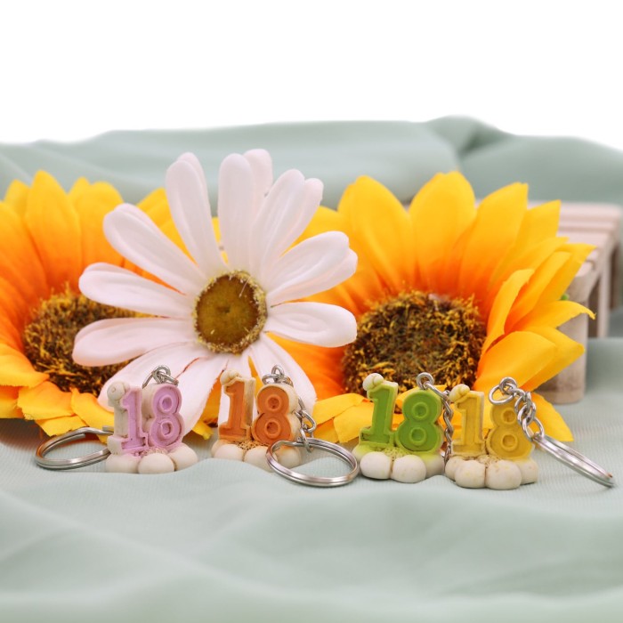 Portachiave n°18 su fiore assortiti in vari colori