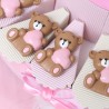 Nascita e Battesimo bomboniere su torta orsetto bimba con cuore www.vialemagico.it