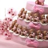 Torta bomboniere battesimo bimba orsetto con passeggino rosa