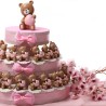 Torta bomboniere battesimo bimba orsetto con passeggino rosa