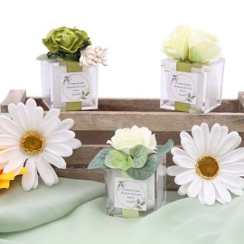Bomboniere Promessa Matrimonio Su Plexiglss Con Bounquet Di Fiori