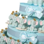 Bomboniere Battesimo Elefantino Bimbo Corona Statuina portaconfetti