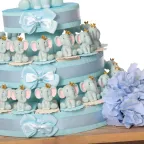 Bomboniere Battesimo Elefantino Bimbo Corona Statuina portaconfetti