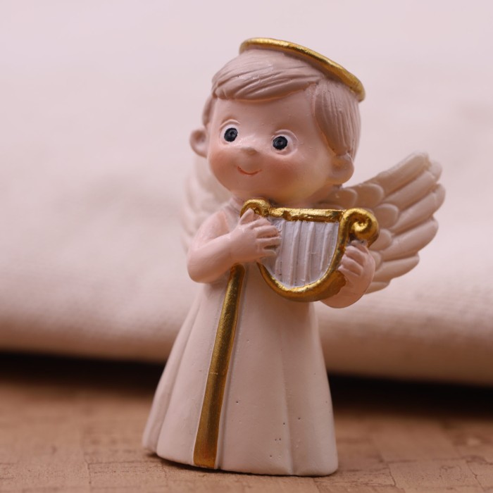 Cresima Bimbo Sacro Cuore Statuina bomboniera fai da te angelo biondo