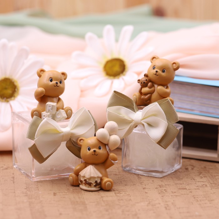 Bomboniere Battesimo confezionate orsetto teddy bear statuina