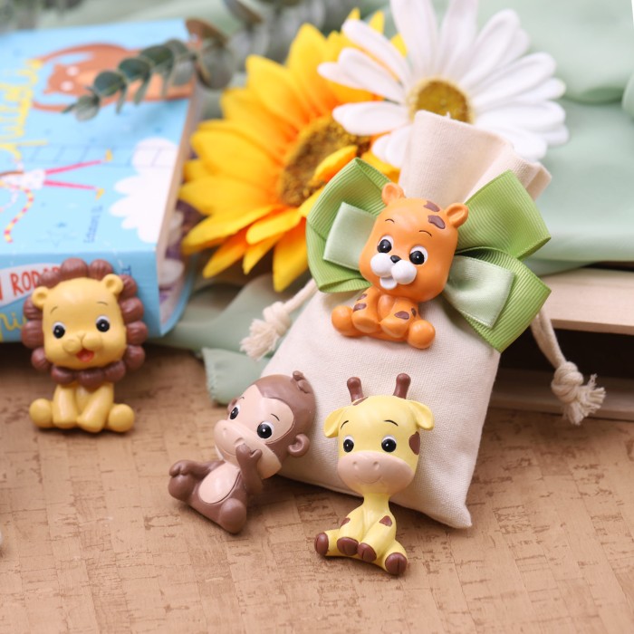 Sacchetti Battesimo con Baby Animali Safari su Torta 25 Sacchetti Sacchetti Battesimo con Baby Animali Safari su Torta 25 Sacchetti