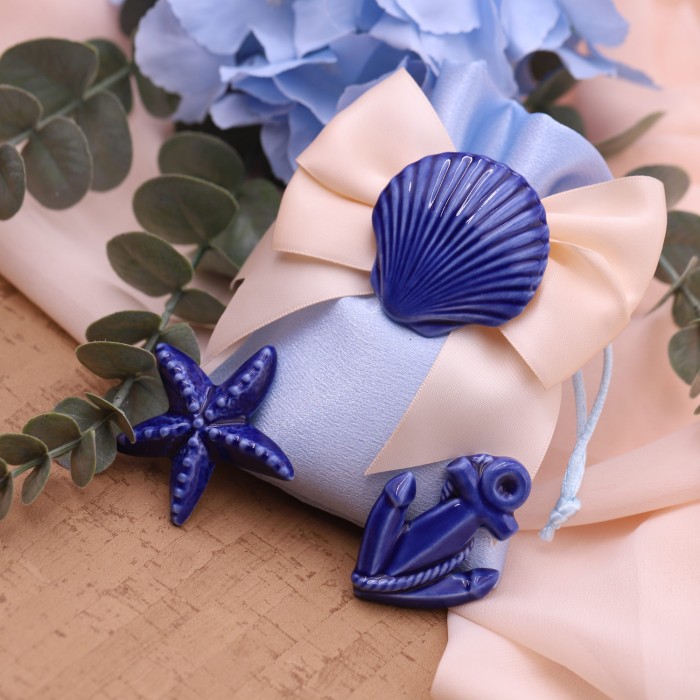 Matrimonio Sacchetto mix Tema Mare in porcellana Prima Comunione DETTAGLIO