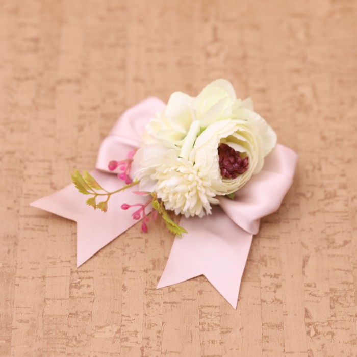 Peonia avorio Segnaposto Matrimonio Pick di fiori con fiocco