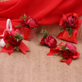 Laurea Bomboniere Confezionate per Confettata con fiori rossi