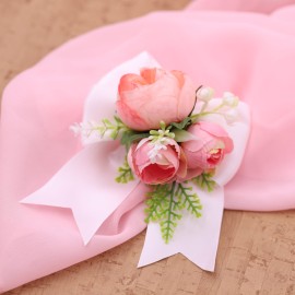 Segnaposto rosa e bianco Pick di fiori con fiocco