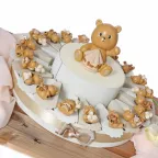 Torta Bomboniere Nascita con calamita orsetto Teddy portaconfetti