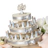 Torta Bomboniere Matrimonio sposini stilizzati su torta portaconfetti con fettine