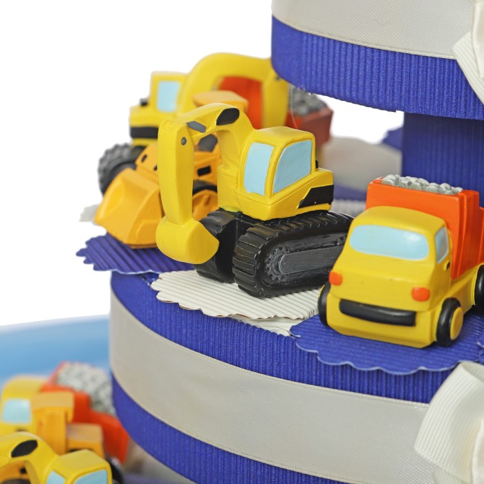 Gru, escavatore e camioncino Bomboniere Comunione bambino gru ed escavatore Statuine su torta
