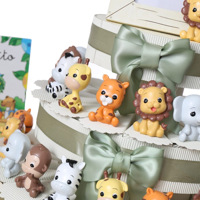 Bomboniere Battesimo Baby Safari Animali Statuine su torta dettaglio vmb bomboniere