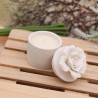 Candela profumata Bianca per Matrimonio bomboniere confezionate con fiore in ceramica