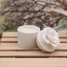Candela profumata Bianca per Matrimonio bomboniere confezionate con fiore in ceramica