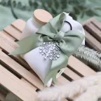 Portachiave Albero della Vita Cuori Acciaio su Sacchetto Confettata