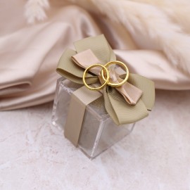 Bomboniere Matrimonio Fedi oro su scatolina portaconfetti
